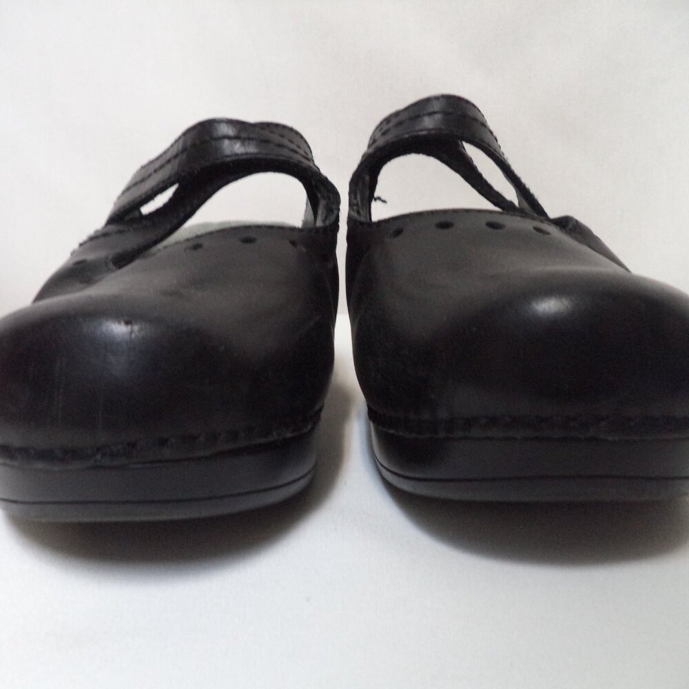 Dansko Black Leather Strap Mules - Picture 5 of 12